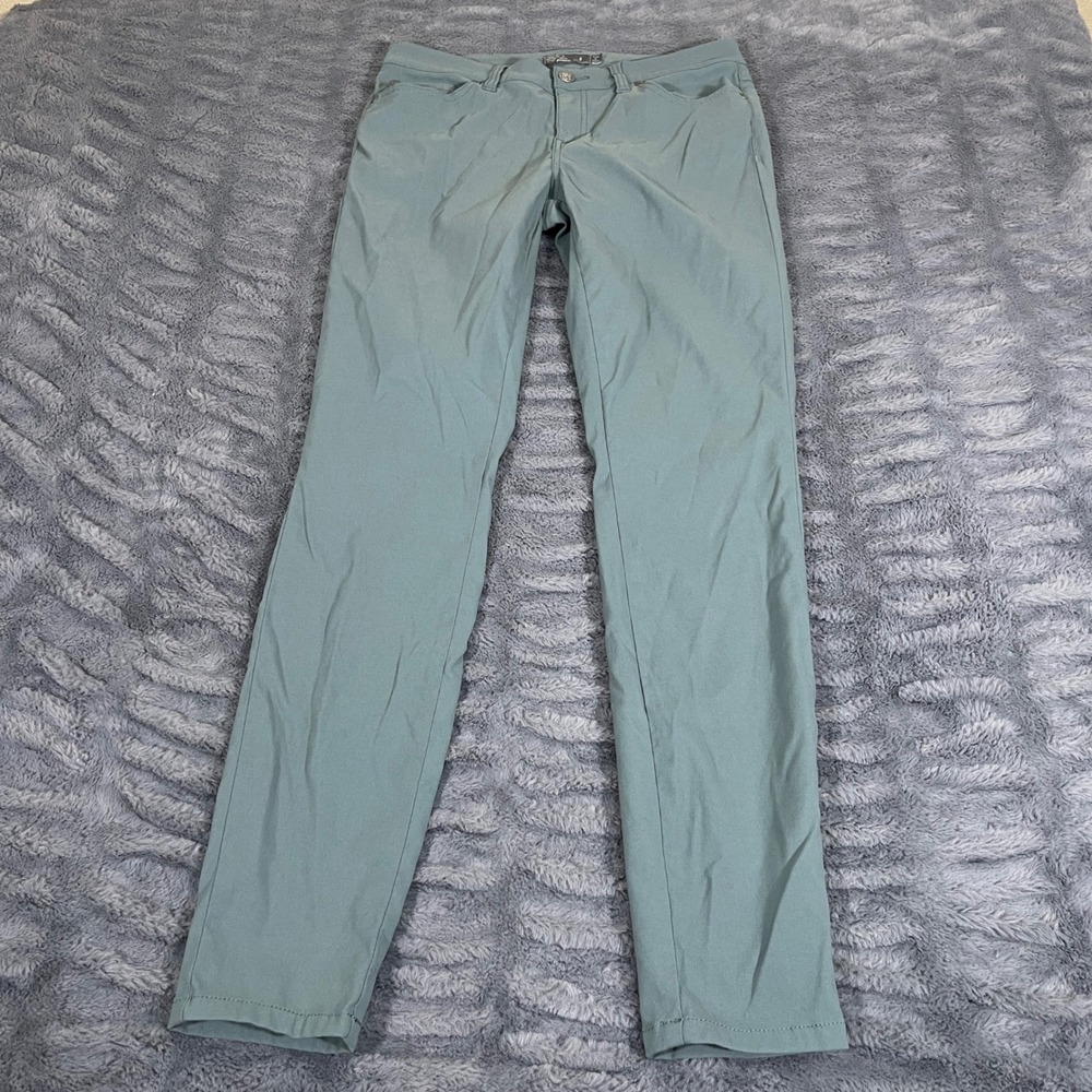Prana Women's Blueish Green Skinny Straight-Leg Pants